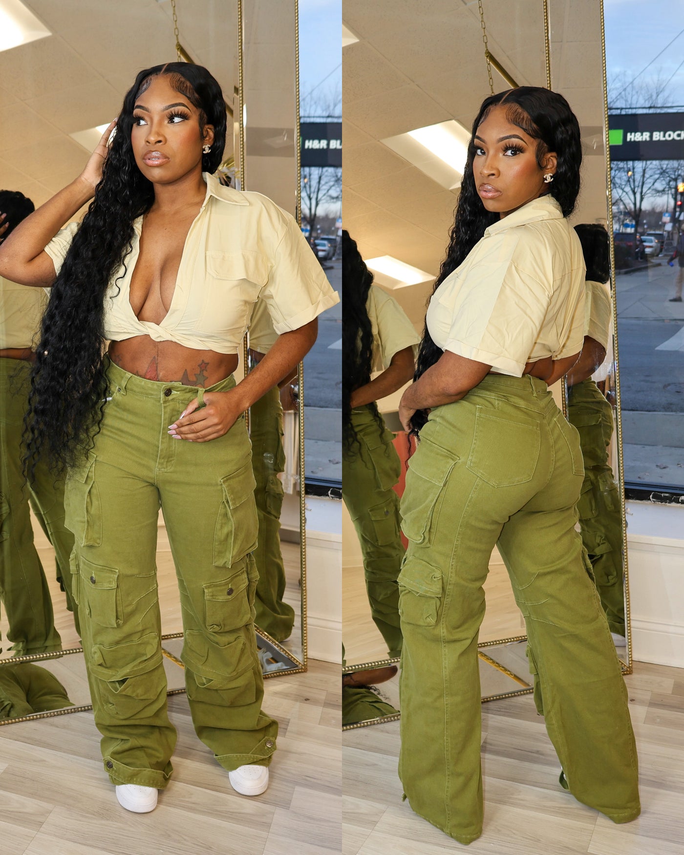 Olive green cargo pants