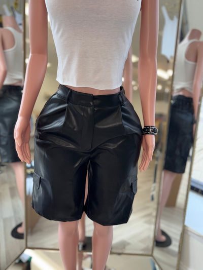 Bermuda leather shorts