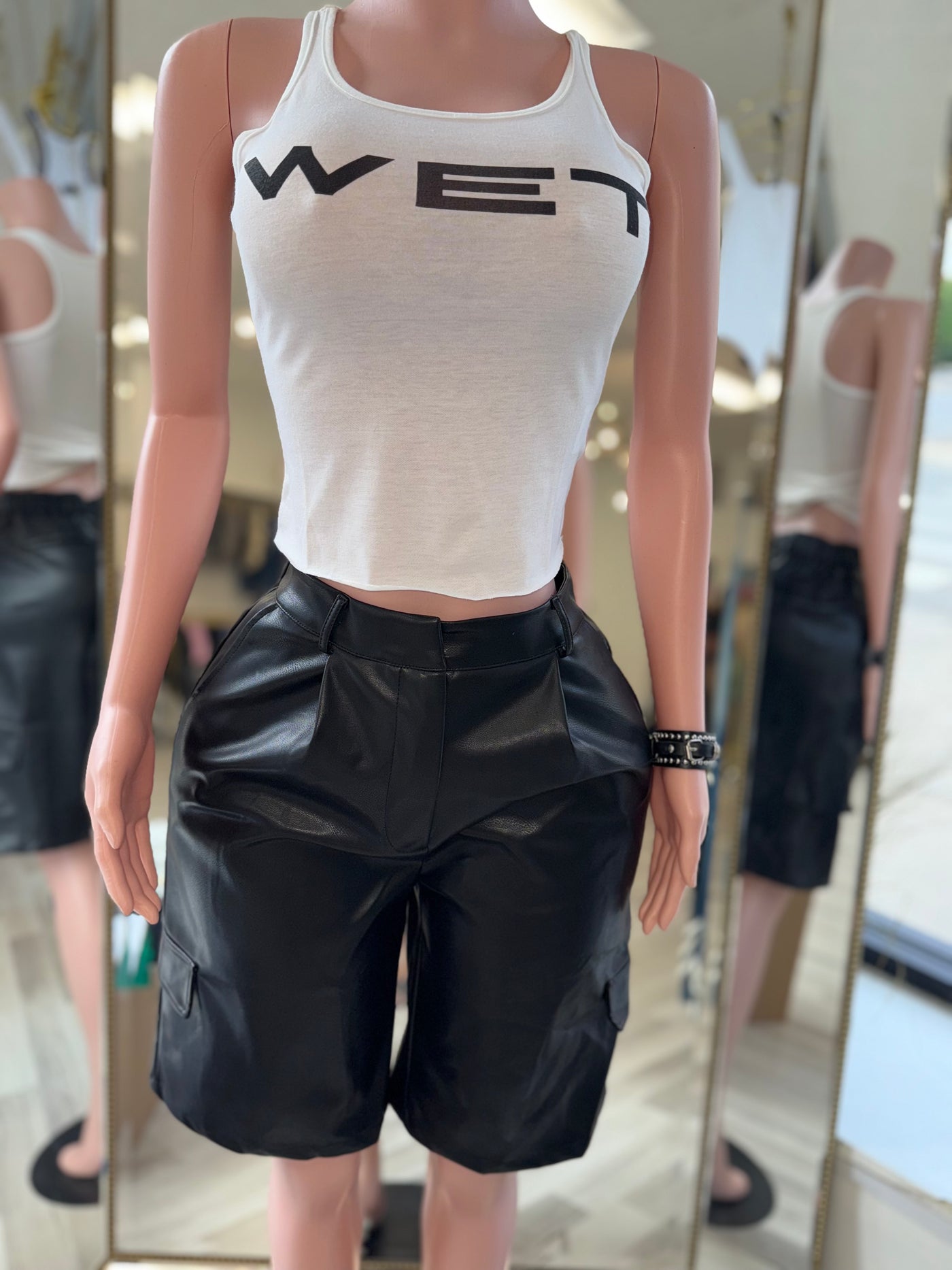 Bermuda leather shorts