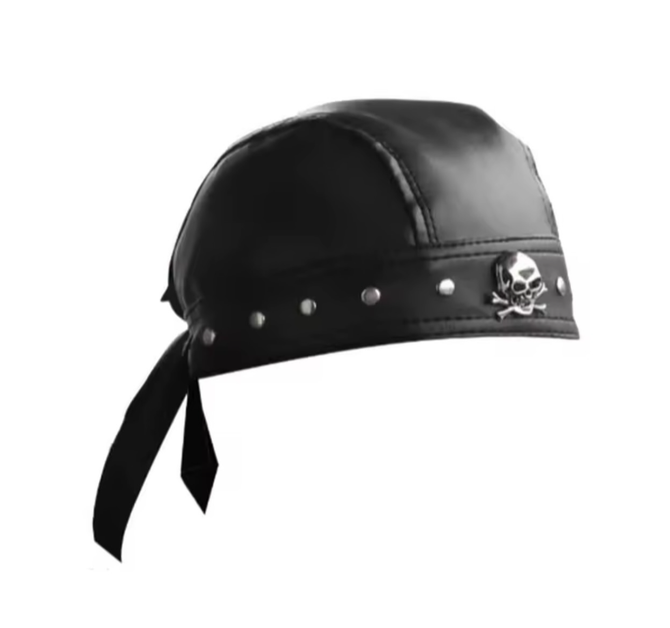 Leather Biker Cap